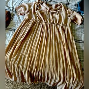 Elegant Pleated women’s Dress in Cream